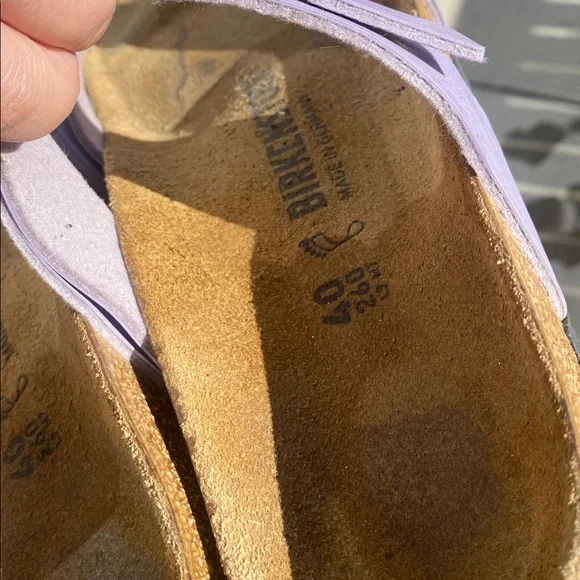 Birkenstock Women's Lavender Sandals with Blue Buckles - Picture 7 of 8
